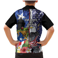 United States Puerto Rico Family Matching Mermaid Dress and Hawaiian Shirt USA Eagle Coqui Drum Tropical Flowers - Wonder Print Shop