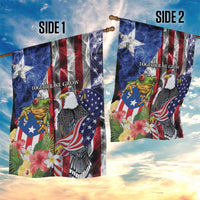 United States Puerto Rico Garden Flag USA Eagle Coqui Drum Tropical Flowers - Wonder Print Shop