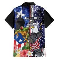 United States Puerto Rico Hawaiian Shirt USA Eagle Coqui Drum Tropical Flowers - Wonder Print Shop