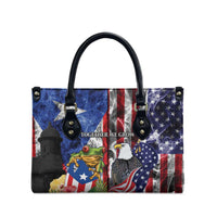 United States Puerto Rico Leather Bag USA Eagle Coqui Drum Tropical Flowers - Wonder Print Shop