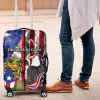 United States Puerto Rico Luggage Cover USA Eagle Coqui Drum Tropical Flowers - Wonder Print Shop