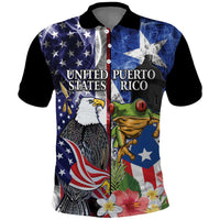 United States Puerto Rico Polo Shirt USA Eagle Coqui Drum Tropical Flowers - Wonder Print Shop