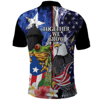 United States Puerto Rico Polo Shirt USA Eagle Coqui Drum Tropical Flowers - Wonder Print Shop