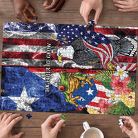 United States Puerto Rico Puzzle USA Eagle Coqui Drum Tropical Flowers - Wonder Print Shop