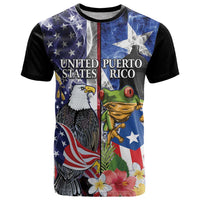 United States Puerto Rico T Shirt USA Eagle Coqui Drum Tropical Flowers - Wonder Print Shop