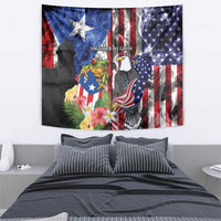 United States Puerto Rico Tapestry USA Eagle Coqui Drum Tropical Flowers - Wonder Print Shop