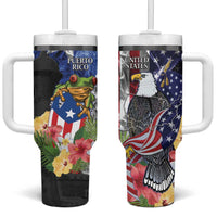 United States Puerto Rico Tumbler With Handle USA Eagle Coqui Drum Tropical Flowers - Wonder Print Shop