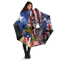 United States Puerto Rico Umbrella USA Eagle Coqui Drum Tropical Flowers - Wonder Print Shop
