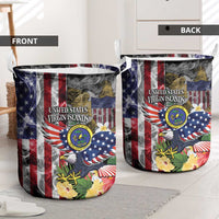US Virgin Islands USA Half Flag Laundry Basket Together We Grow Smoke Effect - Wonder Print Shop