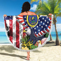US Virgin Islands USA Half Flag Beach Blanket Together We Grow Smoke Effect - Wonder Print Shop