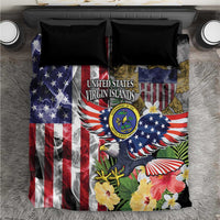 US Virgin Islands USA Half Flag Bedding Set Together We Grow Smoke Effect - Wonder Print Shop