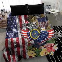US Virgin Islands USA Half Flag Bedding Set Together We Grow Smoke Effect - Wonder Print Shop