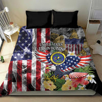 US Virgin Islands USA Half Flag Bedding Set Together We Grow Smoke Effect - Wonder Print Shop