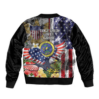 US Virgin Islands USA Half Flag Bomber Jacket Together We Grow Smoke Effect - Wonder Print Shop