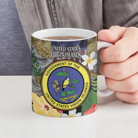 US Virgin Islands USA Half Flag Ceramic Mug Together We Grow Smoke Effect - Wonder Print Shop