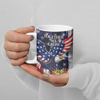 US Virgin Islands USA Half Flag Ceramic Mug Together We Grow Smoke Effect - Wonder Print Shop