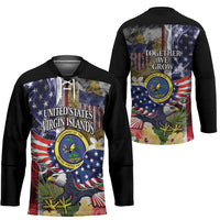 US Virgin Islands USA Half Flag Hockey Jersey Together We Grow Smoke Effect - Wonder Print Shop