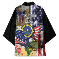 US Virgin Islands USA Half Flag Kimono Together We Grow Smoke Effect - Wonder Print Shop