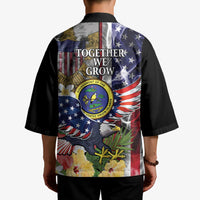 US Virgin Islands USA Half Flag Kimono Together We Grow Smoke Effect - Wonder Print Shop