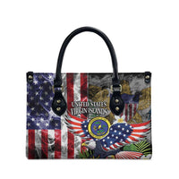US Virgin Islands USA Half Flag Leather Bag Together We Grow Smoke Effect - Wonder Print Shop