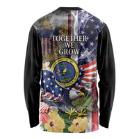 US Virgin Islands USA Half Flag Long Sleeve Shirt Together We Grow Smoke Effect - Wonder Print Shop