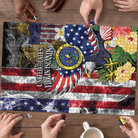 US Virgin Islands USA Half Flag Puzzle Together We Grow Smoke Effect - Wonder Print Shop