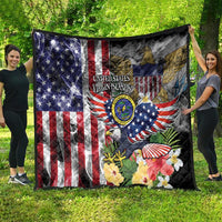 US Virgin Islands USA Half Flag Quilt Together We Grow Smoke Effect - Wonder Print Shop