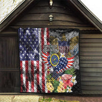 US Virgin Islands USA Half Flag Quilt Together We Grow Smoke Effect - Wonder Print Shop