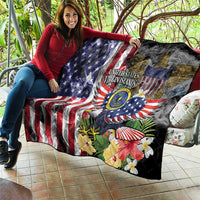 US Virgin Islands USA Half Flag Quilt Together We Grow Smoke Effect - Wonder Print Shop