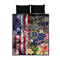 US Virgin Islands USA Half Flag Quilt Bed Set Together We Grow Smoke Effect - Wonder Print Shop