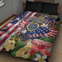 US Virgin Islands USA Half Flag Quilt Bed Set Together We Grow Smoke Effect - Wonder Print Shop