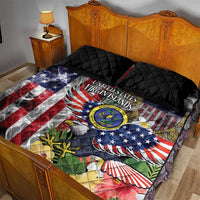 US Virgin Islands USA Half Flag Quilt Bed Set Together We Grow Smoke Effect - Wonder Print Shop