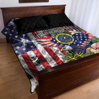 US Virgin Islands USA Half Flag Quilt Bed Set Together We Grow Smoke Effect - Wonder Print Shop