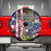 US Virgin Islands USA Half Flag Spare Tire Cover Together We Grow Smoke Effect - Wonder Print Shop