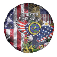 US Virgin Islands USA Half Flag Spare Tire Cover Together We Grow Smoke Effect - Wonder Print Shop