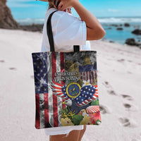 US Virgin Islands USA Half Flag Tote Bag Together We Grow Smoke Effect - Wonder Print Shop