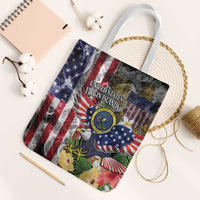 US Virgin Islands USA Half Flag Tote Bag Together We Grow Smoke Effect - Wonder Print Shop