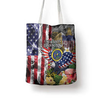 US Virgin Islands USA Half Flag Tote Bag Together We Grow Smoke Effect - Wonder Print Shop