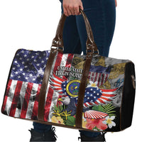 US Virgin Islands USA Half Flag Travel Bag Together We Grow Smoke Effect - Wonder Print Shop