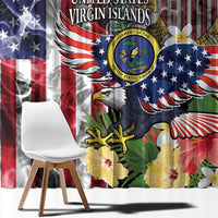 US Virgin Islands USA Half Flag Window Curtain Together We Grow Smoke Effect - Wonder Print Shop