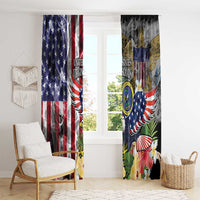 US Virgin Islands USA Half Flag Window Curtain Together We Grow Smoke Effect - Wonder Print Shop