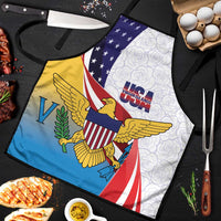 United States Virgin Islands Apron USA Curve Flag With Yellow Eagle - Wonder Print Shop