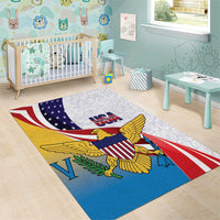 United States Virgin Islands Area Rug USA Curve Flag With Yellow Eagle - Wonder Print Shop