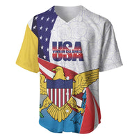 United States Virgin Islands Baseball Jersey USA Curve Flag With Yellow Eagle - Wonder Print Shop