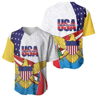United States Virgin Islands Baseball Jersey USA Curve Flag With Yellow Eagle - Wonder Print Shop