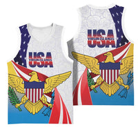 United States Virgin Islands Basketball Jersey USA Curve Flag With Yellow Eagle - Wonder Print Shop