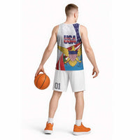 United States Virgin Islands Basketball Jersey USA Curve Flag With Yellow Eagle - Wonder Print Shop