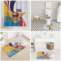 United States Virgin Islands Bathroom Set USA Curve Flag With Yellow Eagle - Wonder Print Shop