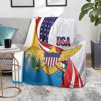 United States Virgin Islands Blanket USA Curve Flag With Yellow Eagle - Wonder Print Shop
