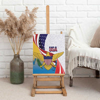 United States Virgin Islands Canvas Wall Art USA Curve Flag With Yellow Eagle - Wonder Print Shop
